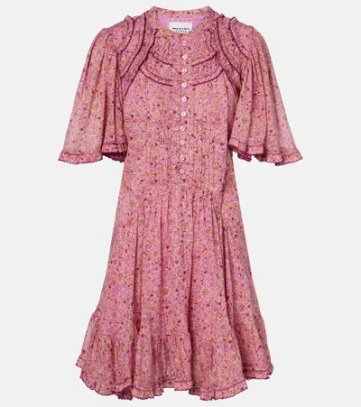 Isabel Marant Étoile Celyn Ruffled Cotton Minidress In Pink