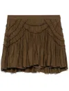 Isabel Marant Étoile Ceola Frilled Cotton-blend Miniskirt In Brown