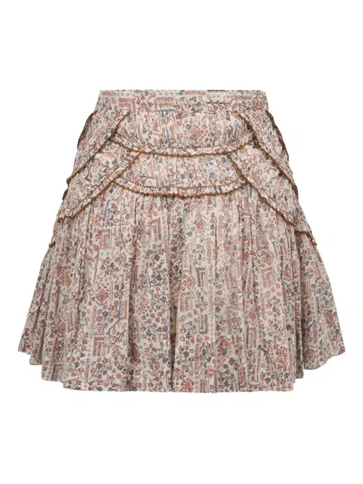 Isabel Marant Étoile Ceola Printed Cotton Mini Skirt In Neutral