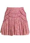 Isabel Marant Étoile Ceola Printed Ruffled Cotton Skirt In Pink