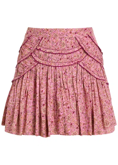 Isabel Marant Étoile Ceola Printed Cotton Mini Skirt In Pink