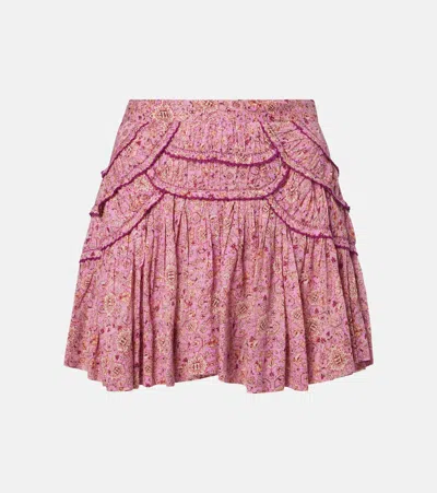 Isabel Marant Étoile Ceola Printed Ruffled Cotton Skirt In Pink