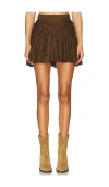 Isabel Marant Étoile Ceola Frilled Cotton-blend Miniskirt In Brown