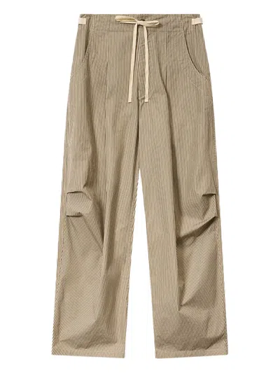 Isabel Marant Étoile Ceryne Striped-pattern Drawstring Trousers In Brown