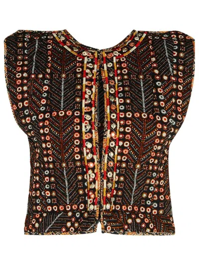 ISABEL MARANT ÉTOILE ISABEL MARANT ÉTOILE 'CERZA' BLACK COTTON VEST