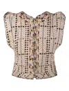 Isabel Marant Étoile Printed Buttoned Fitted Sleeveless Top In Neutrals