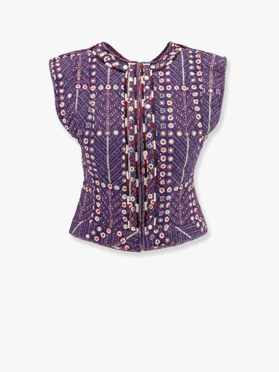 Isabel Marant Étoile Cerza Padded And Quilted Cotton Vest In Multicolor