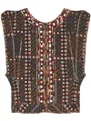 Isabel Marant Étoile Isabel Marant Etoile Cerza Short Printed And Embroidered Cotton Cardigan In Black