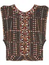 Isabel Marant Étoile Isabel Marant Etoile Cerza Short Printed And Embroidered Cotton Cardigan In 黑色