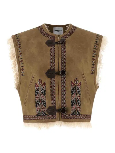 Isabel Marant Étoile Clemencia Vest In Brown