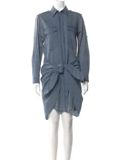 Pre-owned Isabel Marant Étoile Chambray Mini Dress In Blue