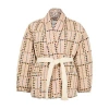 Isabel Marant Étoile Chancel Belted Quilted Padded Printed Cotton Jacket In Beige
