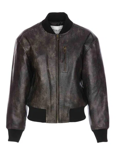 Isabel Marant Étoile Isabel Marant Etoile Crisley Leather Bomebr In Black