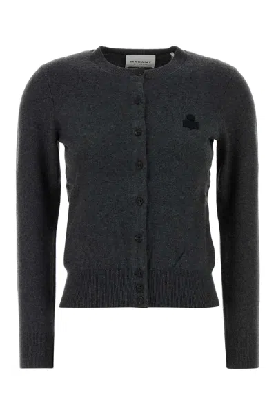 ISABEL MARANT ÉTOILE CHARCOAL COTTON BLEND MONA CARDIGAN