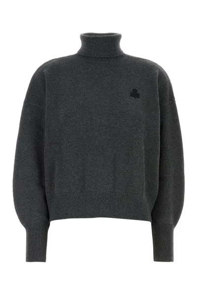 ISABEL MARANT ÉTOILE ISABEL MARANT ETOILE CHARCOAL COTTON BLEND OVERSIZE NASHA SWEATER