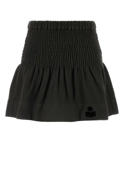 ISABEL MARANT ÉTOILE CHARCOAL COTTON PACIFICA MINI SKIRT