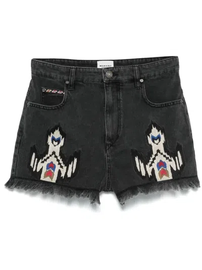 ISABEL MARANT ÉTOILE ISABEL MARANT ETOILE CHARCOAL DENIM LESIA SHORTS