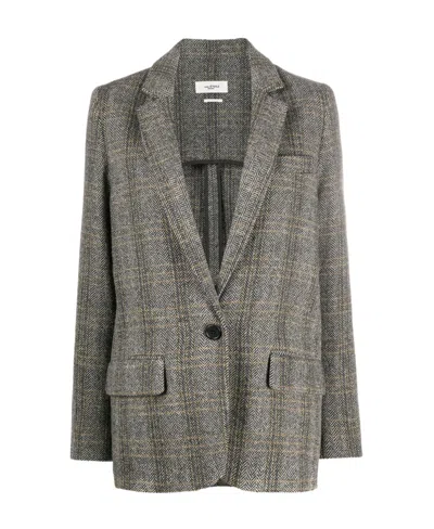 Isabel Marant Étoile Charly Single-breasted Wool Blazer In Gray