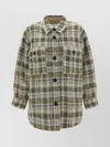 Isabel Marant Étoile Check Pattern Asymmetric Hem Coat In Khaki Ecru