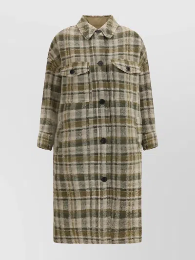 ISABEL MARANT ÉTOILE CHECK PATTERN LONG COAT