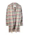 Isabel Marant Étoile Check-pattern Shawl Coat In Gray