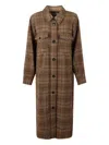 Isabel Marant Étoile Gislene Checked Long Coat In Brown