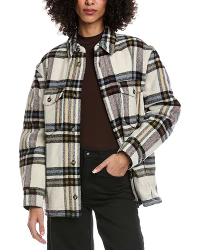 Isabel Marant Étoile Isabel Marant Etoile Check Wool & Silk-blend Overshirt In Tan