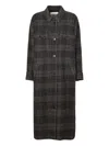 Isabel Marant Étoile Checked Buttoned Coat In Gray