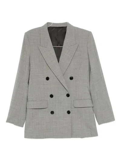 Isabel Marant Étoile Checked Double-breasted Jacket In Gray