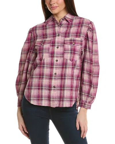 Isabel Marant Etoile Checked Linen-blend Blouse In Pink