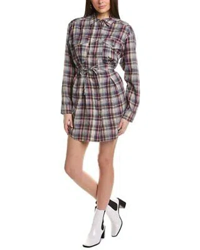 Pre-owned Isabel Marant Etoile Checked Linen-blend Shirtdress Women's In Blue