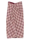 Isabel Marant Étoile Checked-pattern Wrap Midi Skirt In Pink