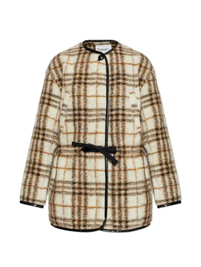 ISABEL MARANT ÉTOILE CHECKED TIE COAT