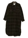 Isabel Marant Étoile Gislene Plaid Collared Coat With Chest Pockets In Brown