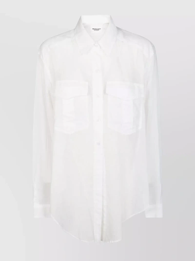 Isabel Marant Étoile Chest Pocket Shirt With Cuffed Sleeves In White