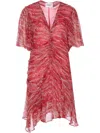 Isabel Marant Étoile Red Printed Muslin Short Vivienne Dress In Red