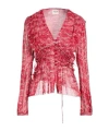 Isabel Marant Étoile Chiffon Ruffled Blouse In Multi