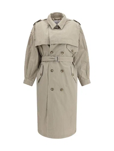 Isabel Marant Étoile Chilma Striped Coat In Neutral