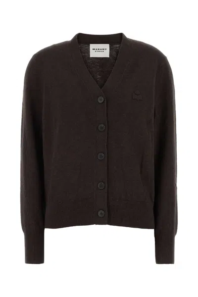 Isabel Marant Étoile Isabel Marant Etoile Chocolate Cotton Blend Karina Cardigan In Brown