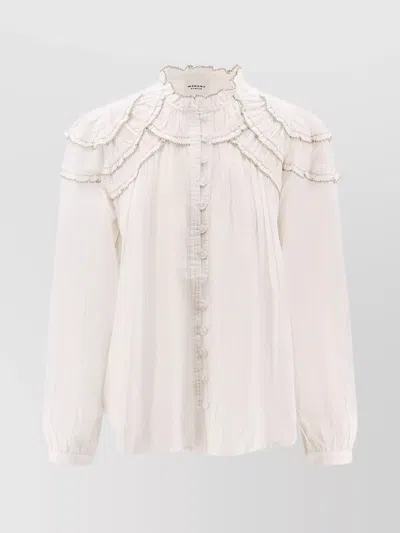 Isabel Marant Étoile Christa Cotton And Viscose Ruffled Shirt In White