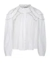 Isabel Marant Étoile Delicate Ruffled White Shirt With Button-down Front In White