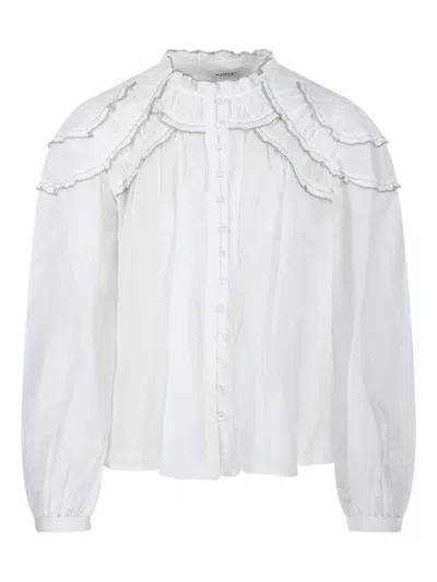 Isabel Marant Étoile Christa Gathered Cotton Blouse
