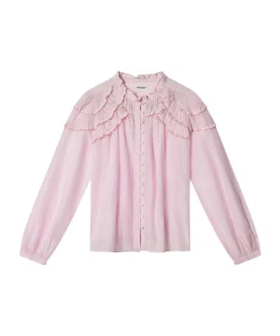 Isabel Marant Étoile Christa Ruffled Buttoned Blouse In Pink