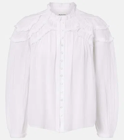 Isabel Marant Étoile Womens Isabel Marant Etoile Christa Frilled Cotton-blend Shirt In Multi