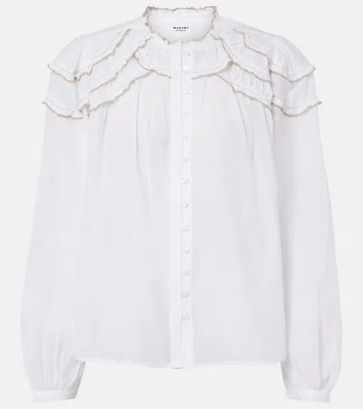 Isabel Marant Étoile Christa Ruffled Cotton-blend Blouse In White