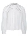 Isabel Marant Étoile Delicate Ruffled White Shirt With Button-down Front In White