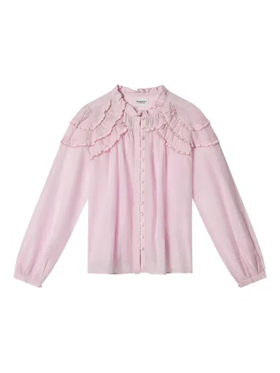 Isabel Marant Étoile Christa Ruffled Top In Pink