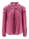 Isabel Marant Étoile Marant Etoile Women Christa Biologic Cotton And Viscose Shirt In Pink