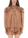 Isabel Marant Étoile Isabel Marant Etoile  Christa Blouse With Tapestry Print In Brown