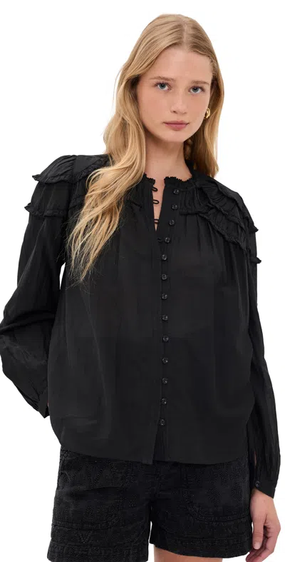 Isabel Marant Étoile Marant Etoile Women Christa Biologic Cotton And Viscose Shirt In Black